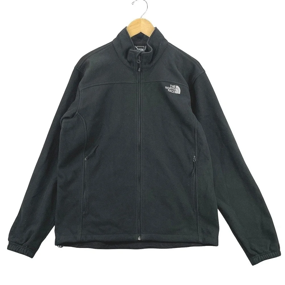 The North Face Full Zip Fleece Jacket Mens L Black Outerwear Activewear Casual